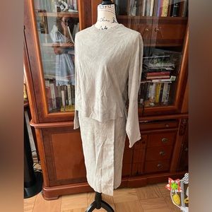 Ralph Lauren black label Suede Matching Set Top Skirt